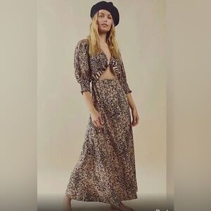 Free People String of Hearts Maxi Dress in Animal Print